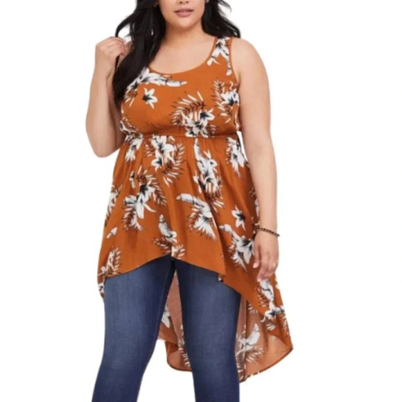 Torrid Womens 3X Hi Low Charlis Floral  Tank - Picture 1 of 13